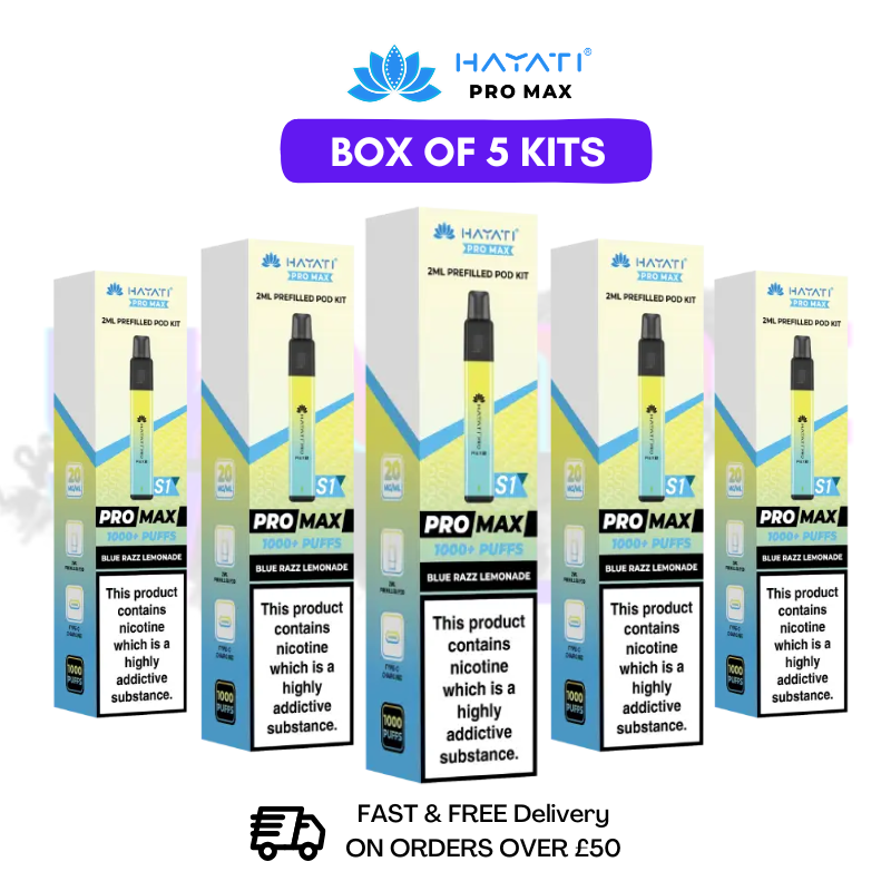 Blue Razz Lemonade Hayati Pro Max S1 Kits Box Of 5 - £17.99 - UK Vapeworld