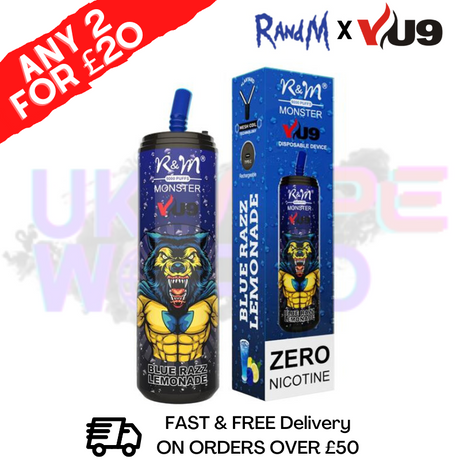 0% RandM X VU9 Monster 9000 Puff 9K Bar R and M Vape Pen Kit