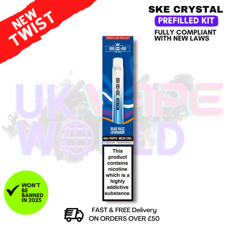 Blue Razz Lemonade SKE CRYSTAL Bar Pro 600 Puff Prefilled Pod Kit