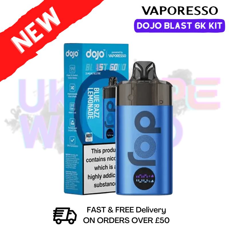 Blue Razz Lemonade Vaporesso Dojo Blast 6000 Pod Kit - ukvapeworld