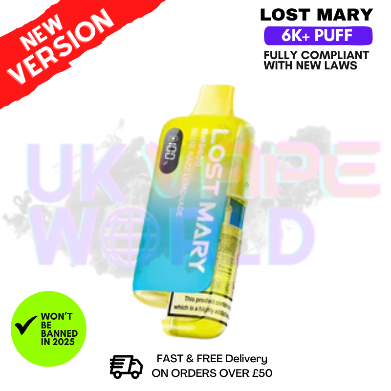Blue Razz Lemonade Lost Mary 6K Puff Pod Kit - Only £10.99