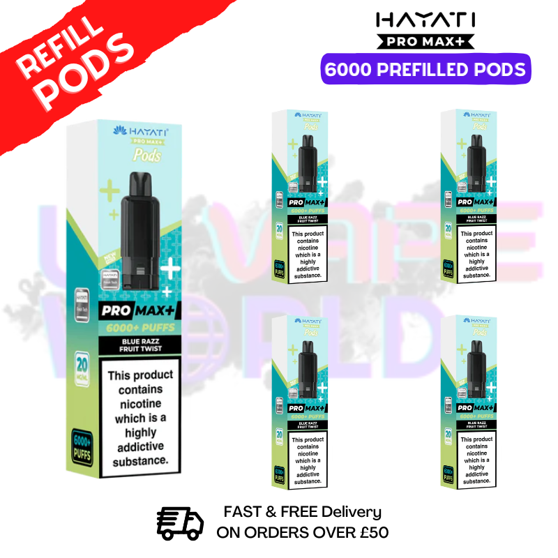 Blue Razz Twist Hayati ProMax 6K Replacement Pods Box Of 5 - UK Vapeworld