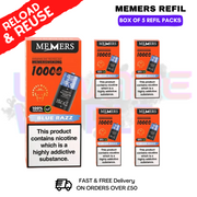 Shop Blue Razz Memers V10000 Replacement Pods Box of 5 - UK Vape World