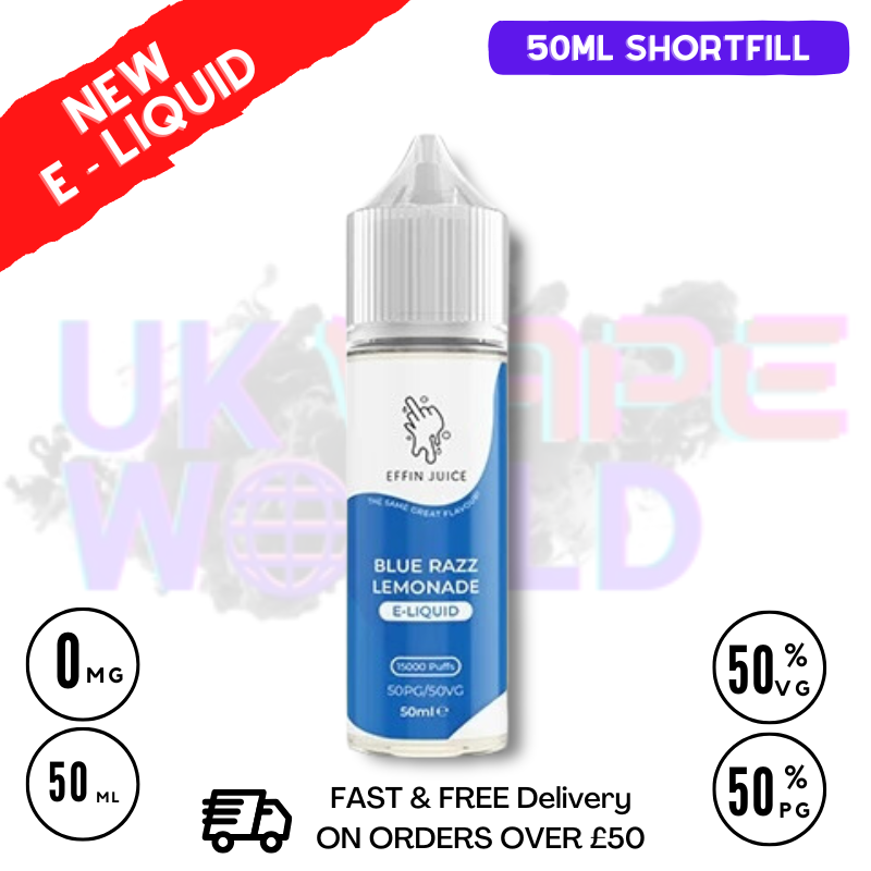 Blue Razz EFFIN Juice 50ML Shortfill Eliquid - ONLY £4.00