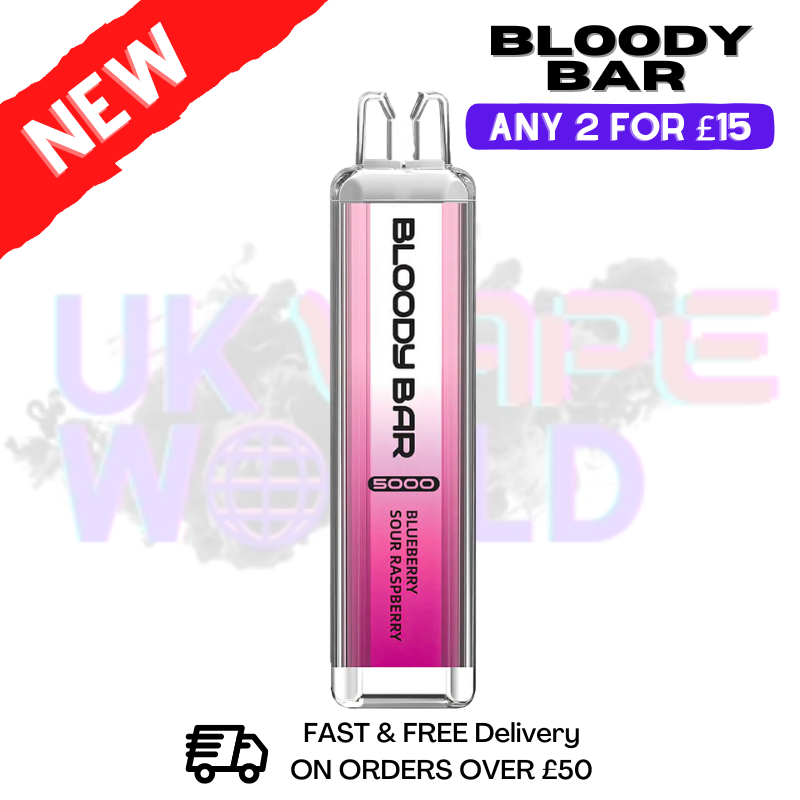 Blue Sour Raspberry Bloody Bar 5000 Puffs Disposable - UK Vape World