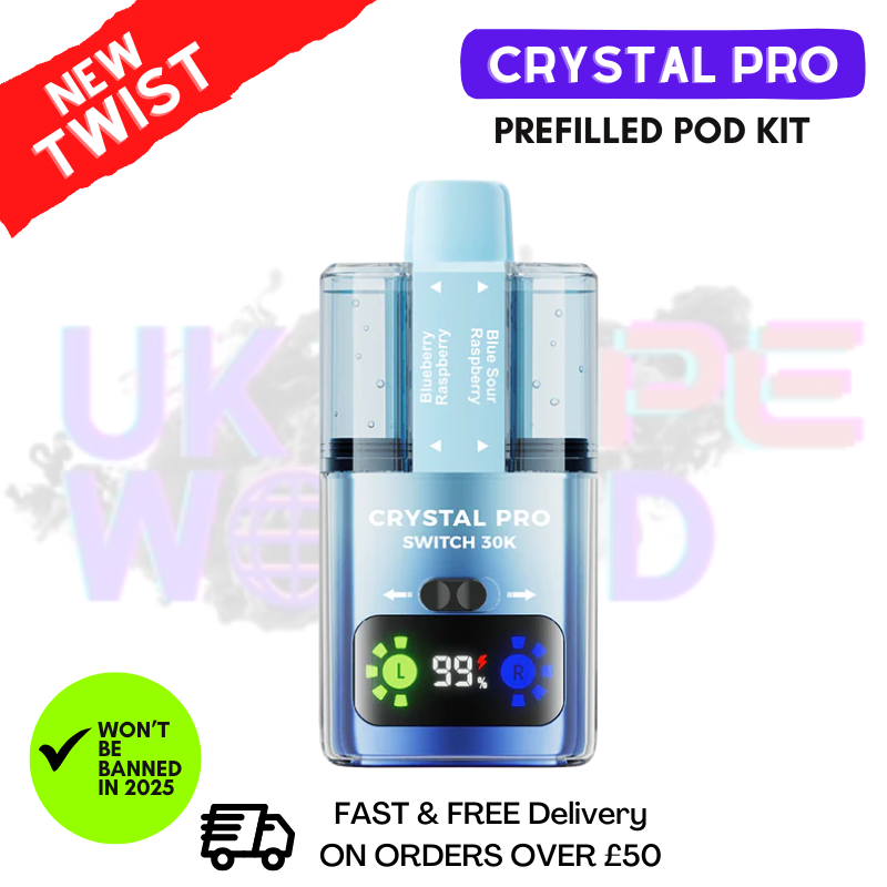 Blue Sour Rasp Crystal Pro 30K Switch Prefilled Pod Kit