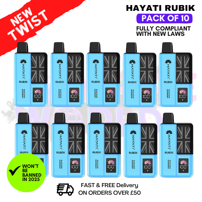 Blue Sour Raspberry Hayati Rubik 7K 7000 Puff Box Of 10