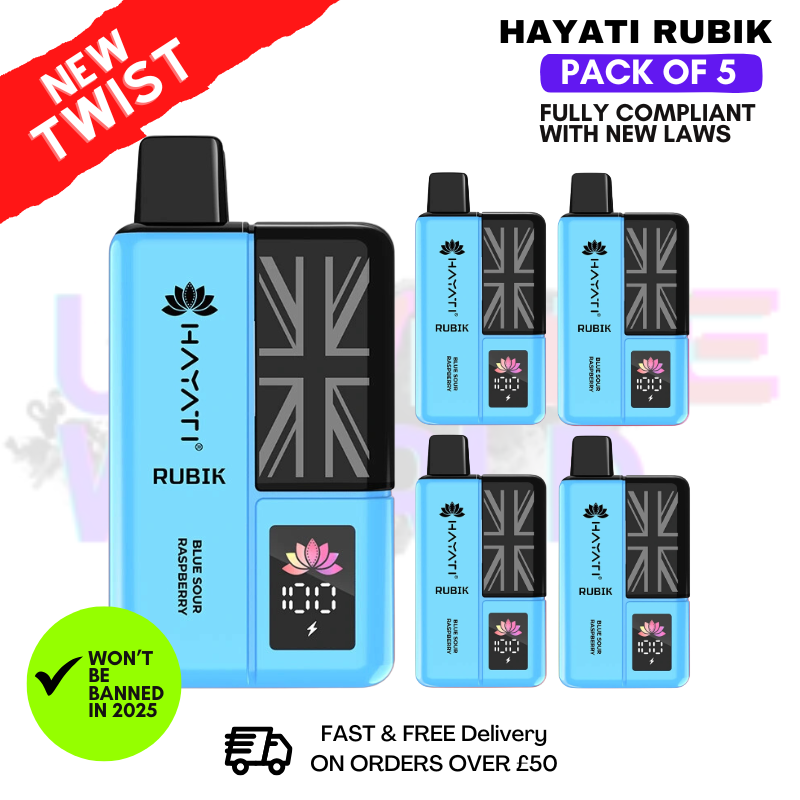 Hayati Rubik 7000 Puff Blue Sour Raspberry [PACK OF 5]