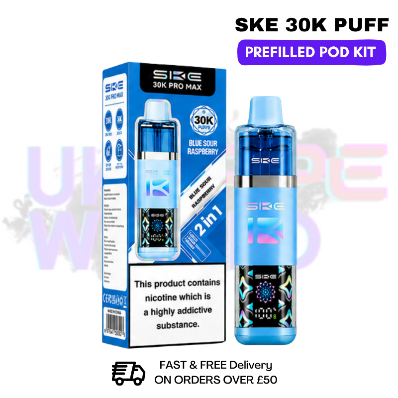 Blue Sour Raspberry SKE 30K Prefilled Kit - Any 2 For £20 - UK Vapeworld