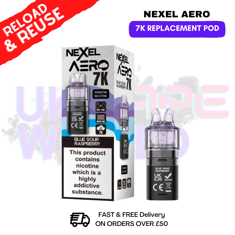 Blue Sour Raspberry Nexel Aero 7K Replacement Pods