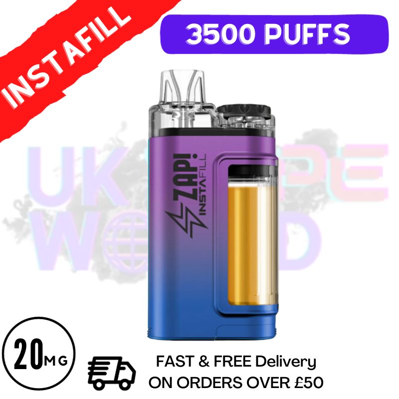 Shop Zap Instafill Bar 3500 Puff Blue Sour Razz - UK Vape World