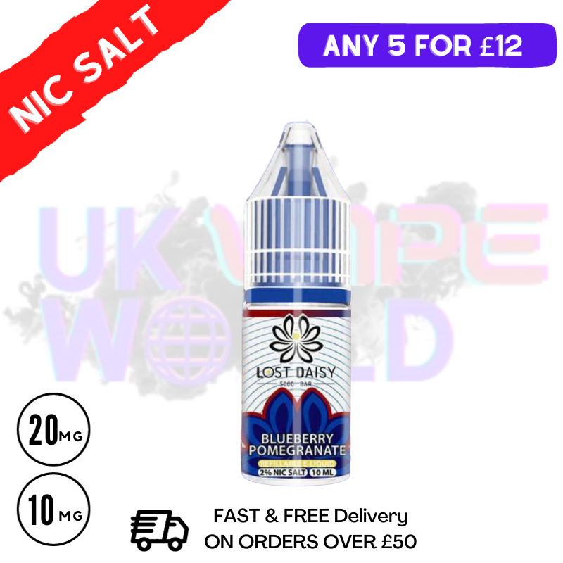 Blueberry Pomegranate LOST Daisy Nic Salt 10ML eLiquid - UK Vape World