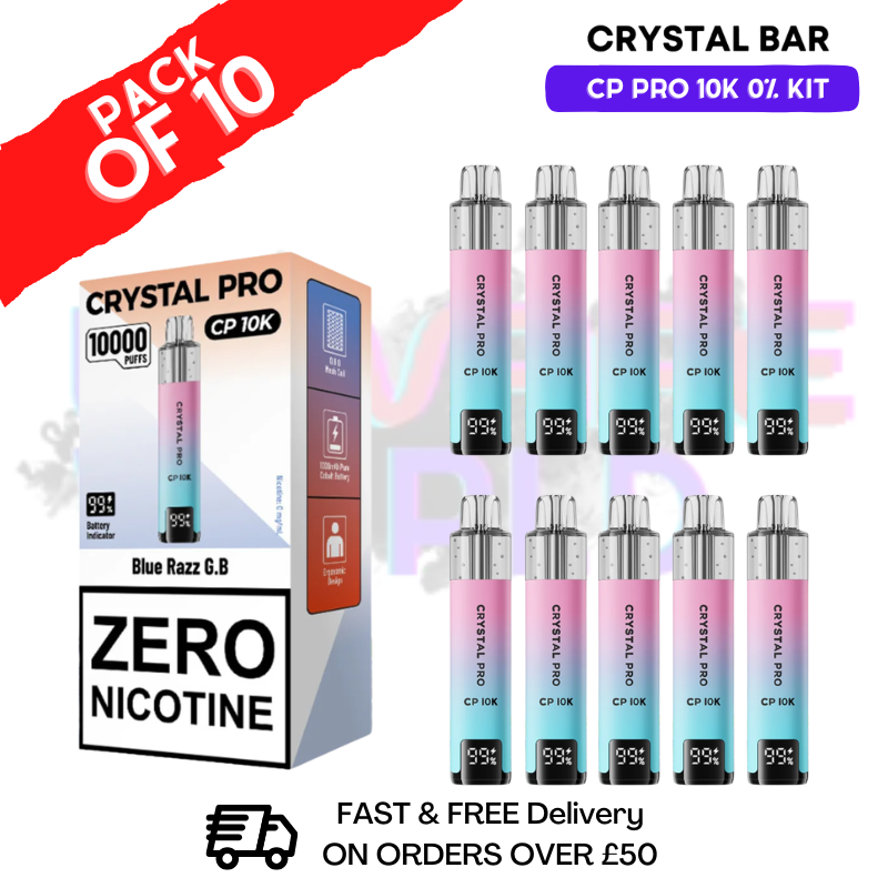 Blue Razz GB CP Pro 10K ZERO Nic Kits Box Of 10
