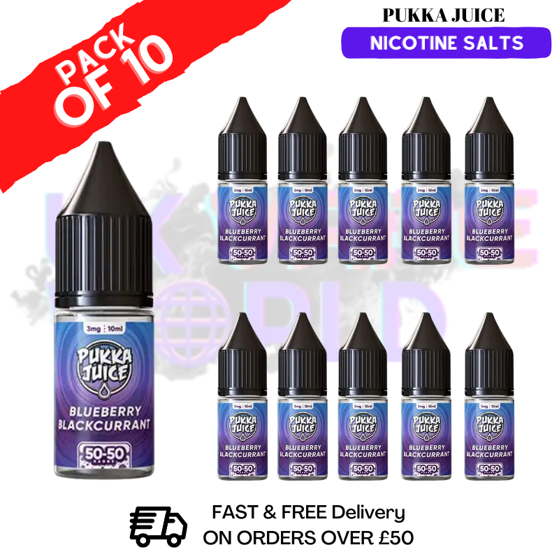 Blueberry Blackcurrant Pukka Juice Nic Salt Box Of 10
