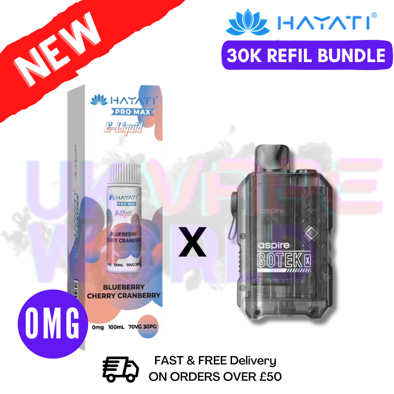 Shop Blueberry Cherry Cranberry Hayati 30K Puff Zero Nicotine Vape Kit - ukvapeworld