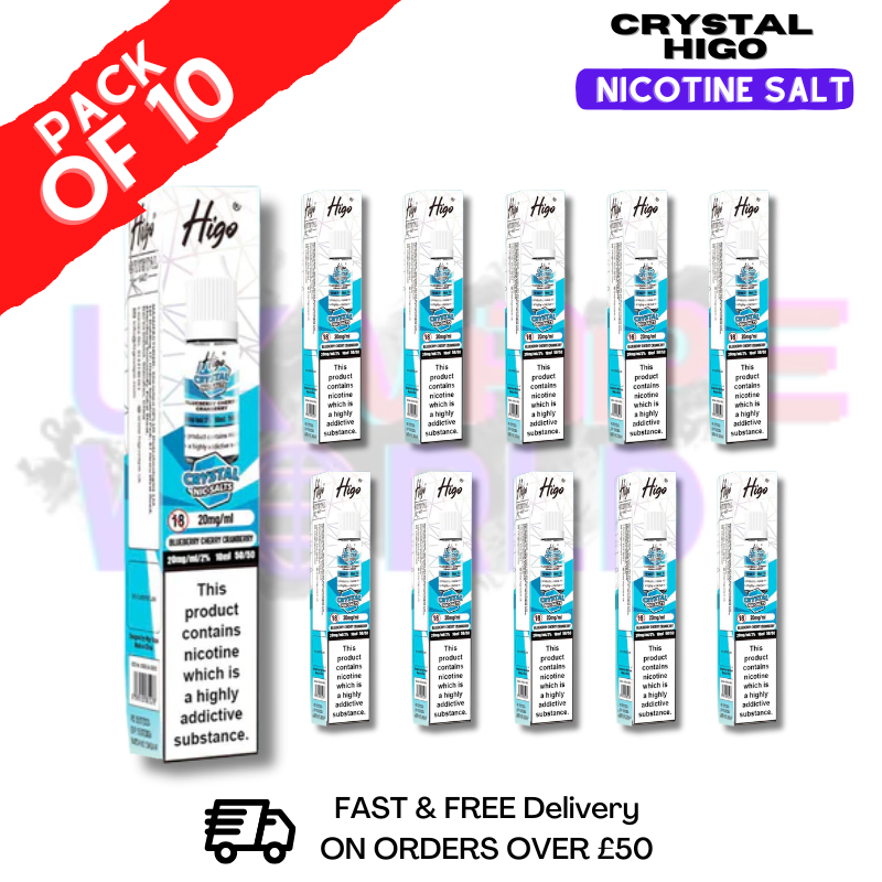 Blueberry Cherry Cranberry Crystal Higo Nic Salt Box Of 10