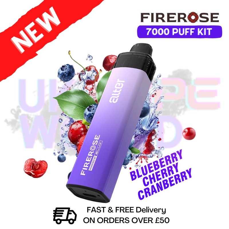 Blue Cherry Cranberry Elux Firerose 7K 7000 Puff Pod Kit - ukvapeworld