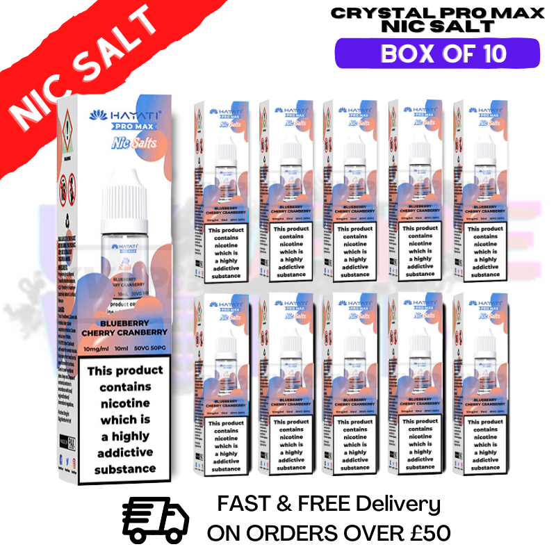 Blueberry Cherry Cranberry Hayati Pro Max Box Of 10 Nic Salts