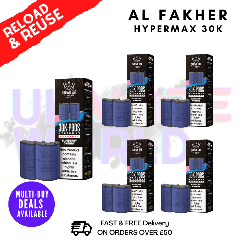 Blueberry Cherry AL Fakher 30K Box Of 5 Replacement Pods - ukvapeworld