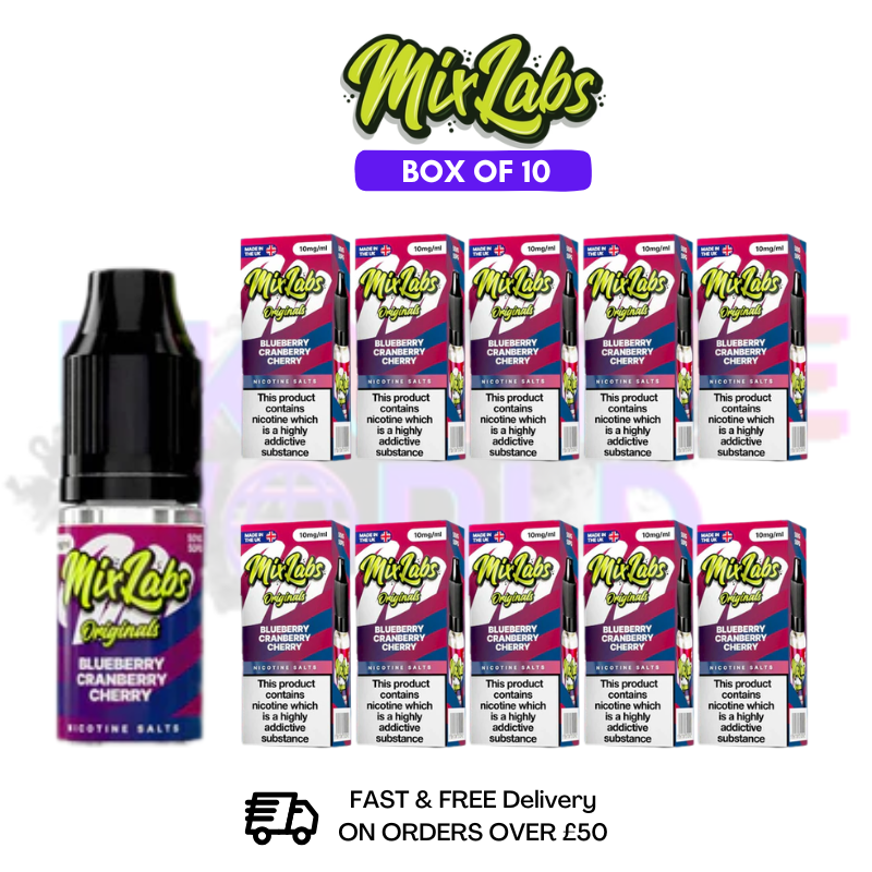 Blueberry Cranberry Cherry MixLabs Nic Salt BOX OF 10 - £17.99 - ukvapeworld