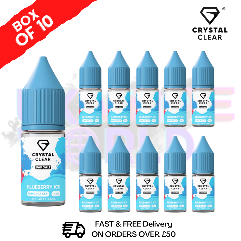 Blueberry ICE Crystal Clear Nic Salt Box Of 10 - Only £17.99 - ukvapeworld