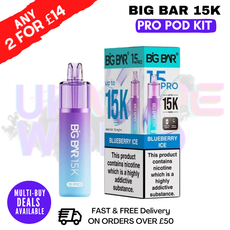 Blueberry Ice Big Bar 15K Prefilled Pod Kit - £7.89 - ukvapeworld