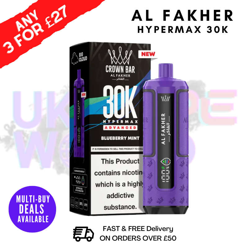 Blueberry Mint Al Fakher 30K HyperMax Pod Kit - ukvapeworld