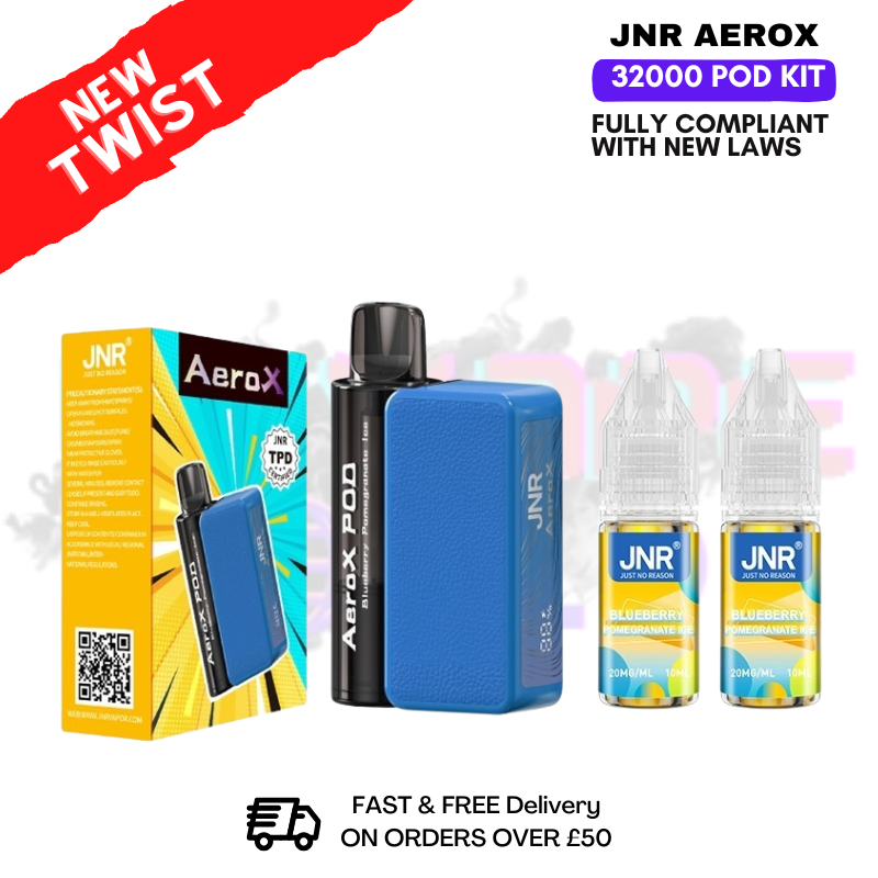 shop ⁠Blueberry Pomegranate Ice JNR AeroX 32K 32000 Puff Pod Kit - ukvapeworld