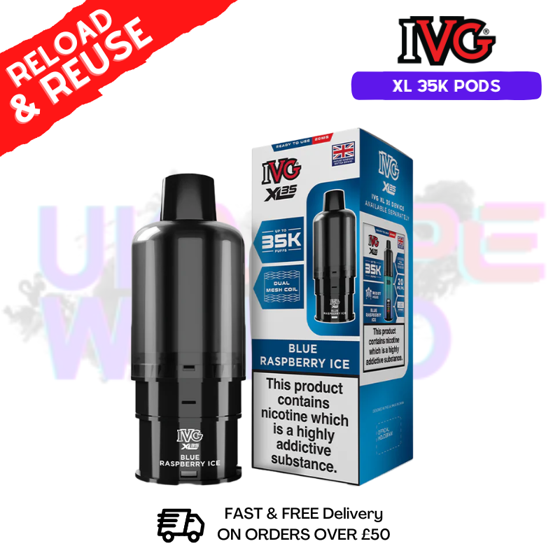 Blueberry Raspberry ICE IVG XL 35k Prefilled Pods - ukvapeworld