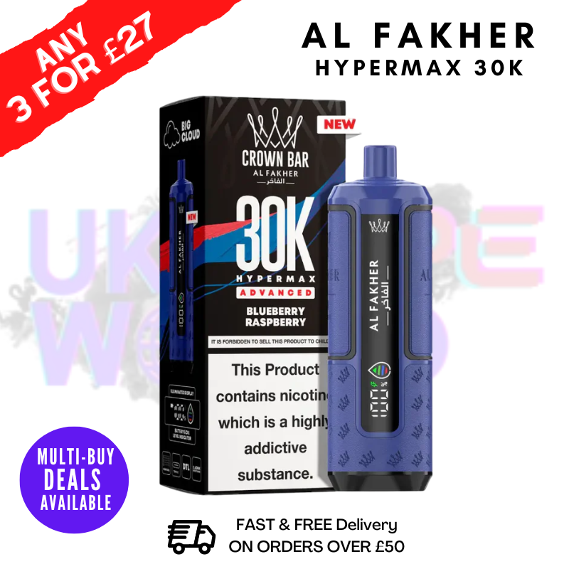 Blueberry Raspberry Al Fakher 30K HyperMax Pod Kit - ukvapeworld