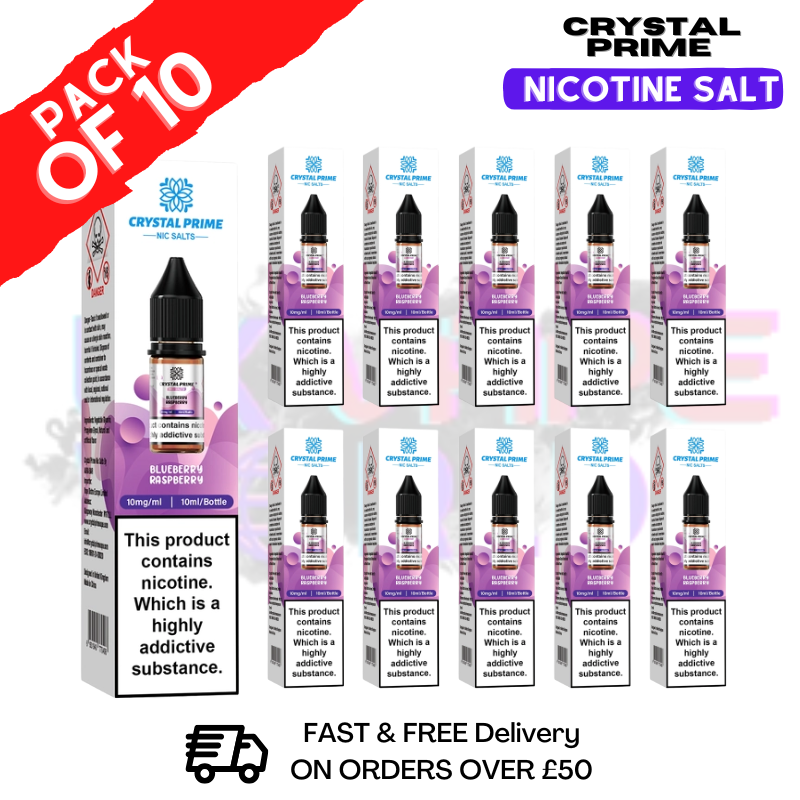 Blueberry Raspberry Crystal Prime Nic Salt Box Of 10