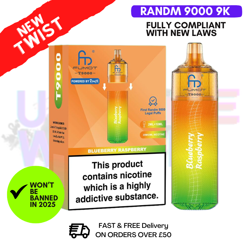 Blueberry Raspberry RandM T9000 9K Replacable Pod Kit