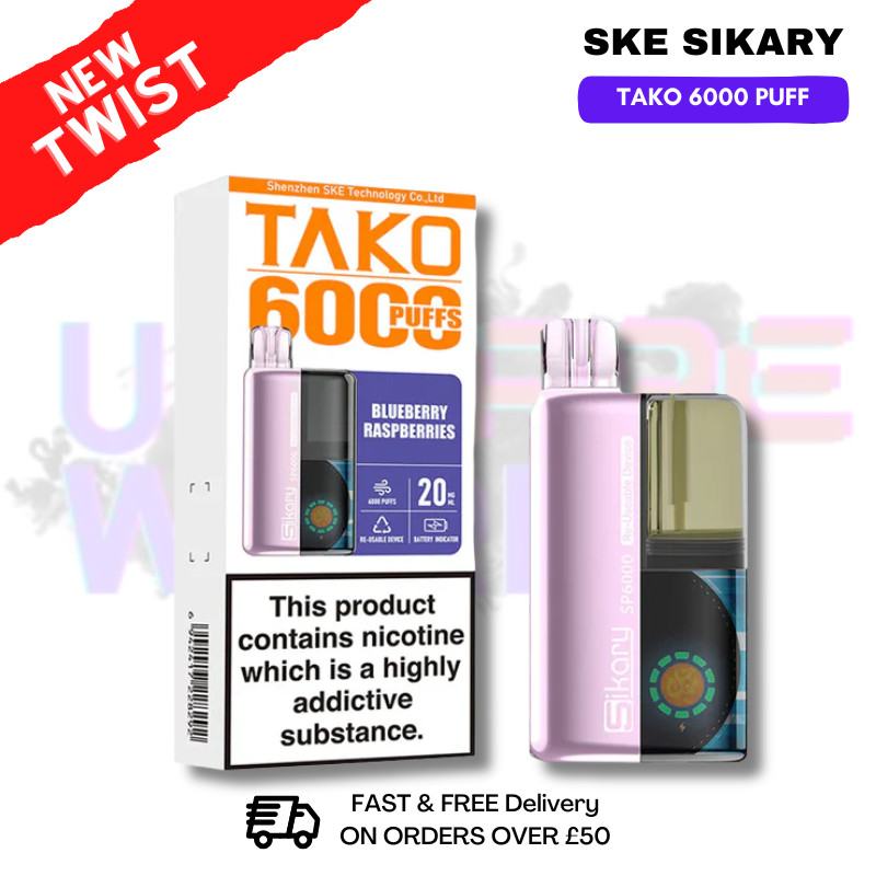 Blueberry Raspberry SKE SIKARY 6000 PUFF 6K Prefilled Kit