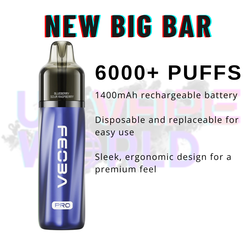 Features Of Blueberry Sour Raspberry Feoba Pro 6000 6K Puff Pod Kit