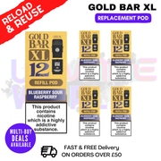 Blueberry Sour Raspberry Gold Bar XL REFIL Pods Box Of 5 - ukvapeworld