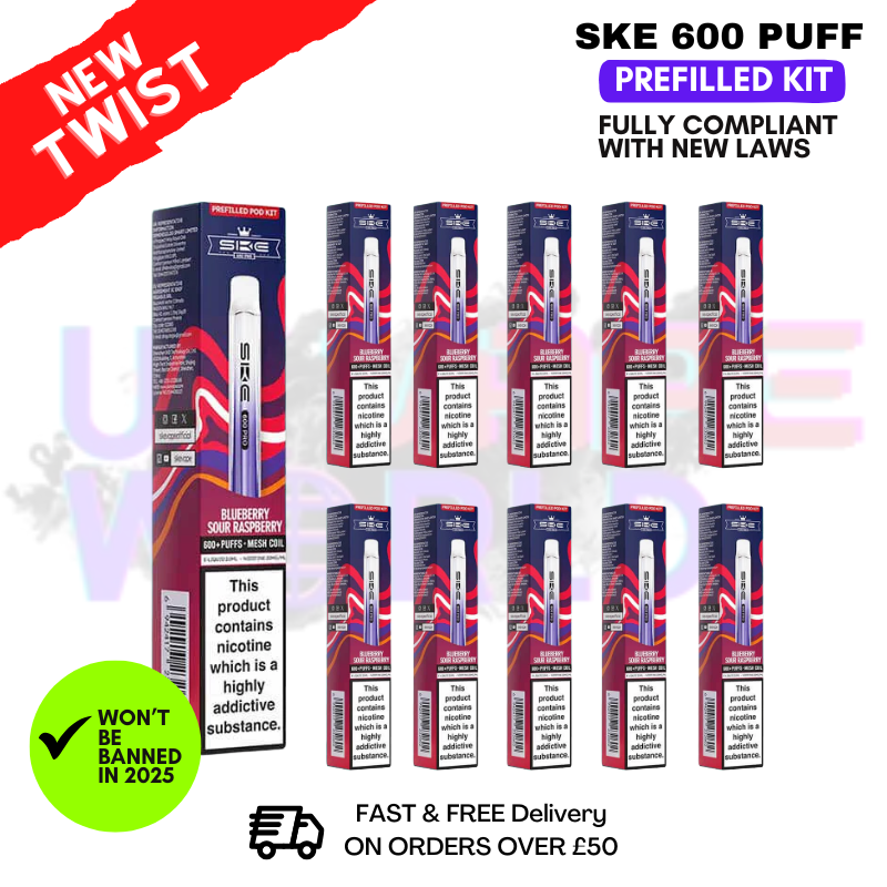 Blueberry Sour Raspberry - Crystal Bar Puffs 600 SKE Box Of 10