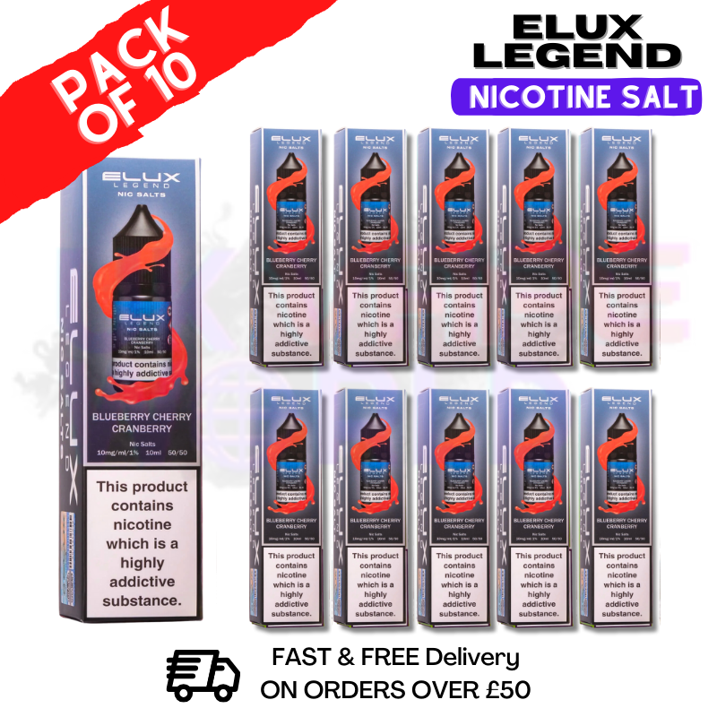 Shop Blueberry Cherry Cranberry Elux Legend Nic Salt BOX OF 10 - UK Vape World