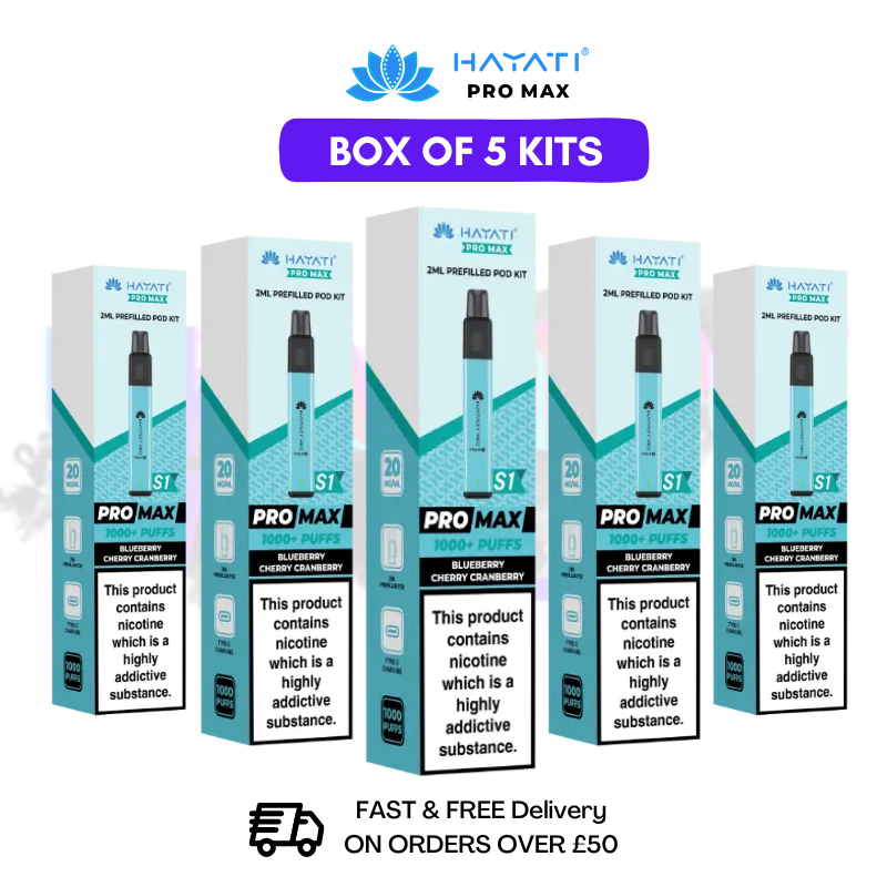 Blueberry Cherry Cranberry Hayati Pro Max S1 Kits Box Of 5 - £17.99 - UK Vapeworld