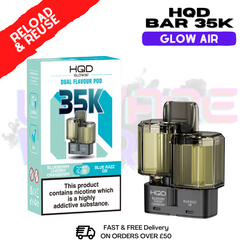 HQD 35K Glow Air Replacement Pods - £6.89