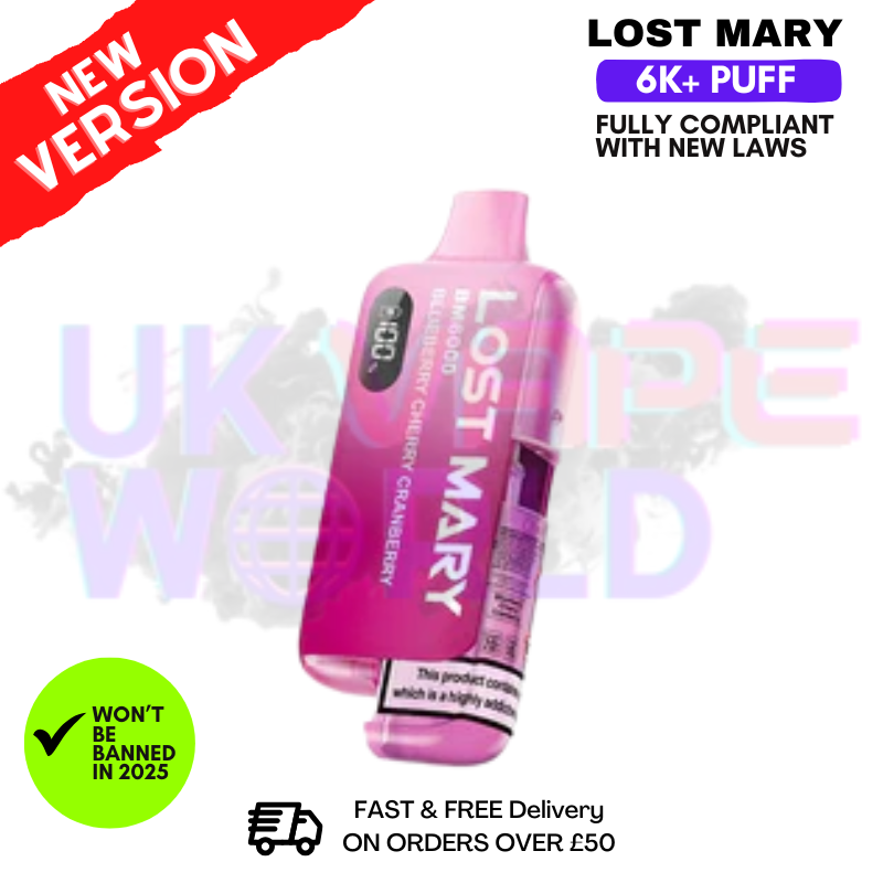 Blueberry Cherry Cranberry Lost Mary 6K Puff Pod Kit - Only £10.99