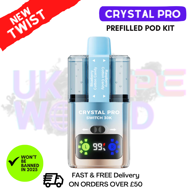 Blueberry Cotton Candy Crystal Pro 30K Switch Prefilled Pod Kit