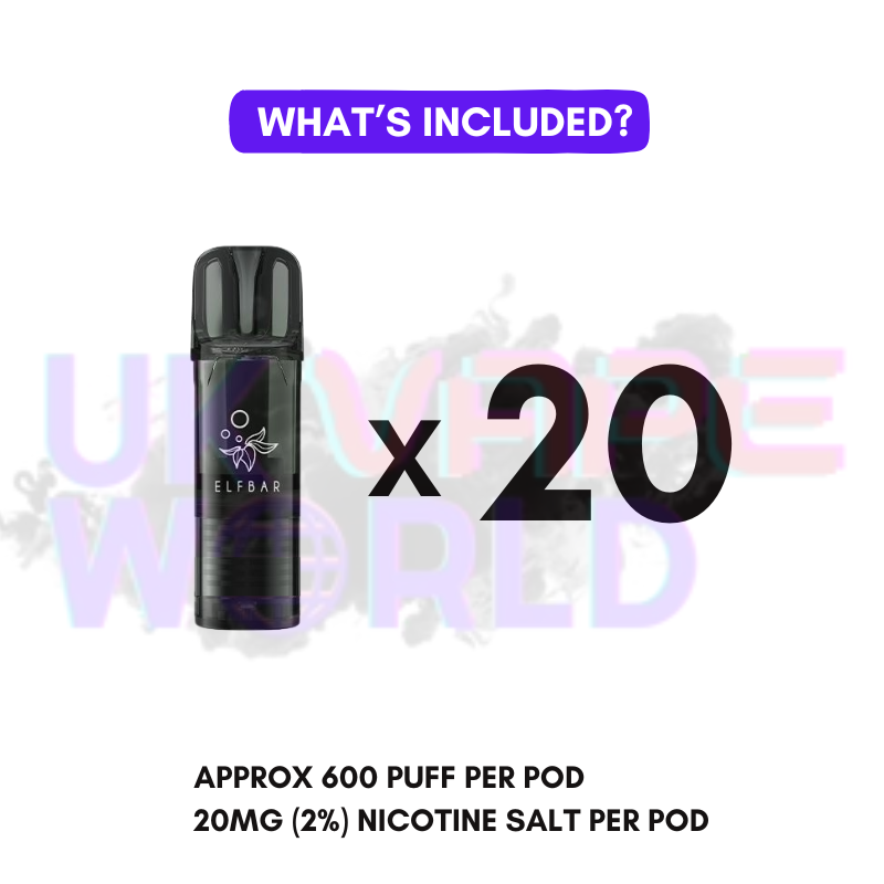 Elf Bar 600 Puff Mango Replacement Pods Box of 10
