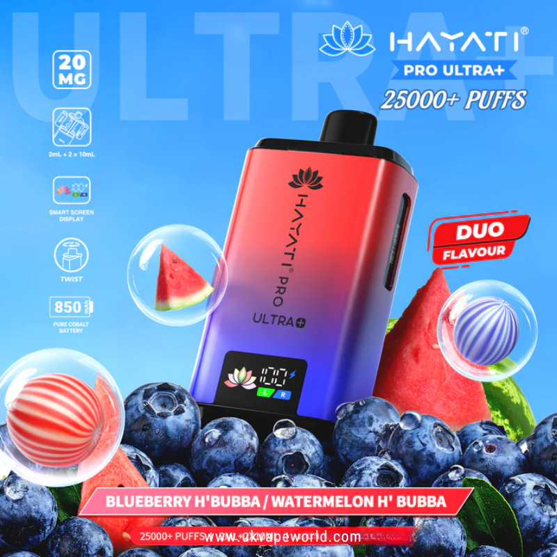 Blueberry H Bubba - Watermelon H Bubba Hayati Pro Ultra Plus 25000 Prefilled Pod Kit