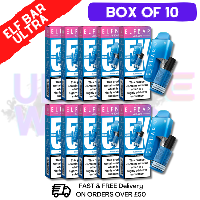 Shop Blueberry Ice Elf Bar 5000 Puff 5K Bar BOX OF 10 - UK Vape World