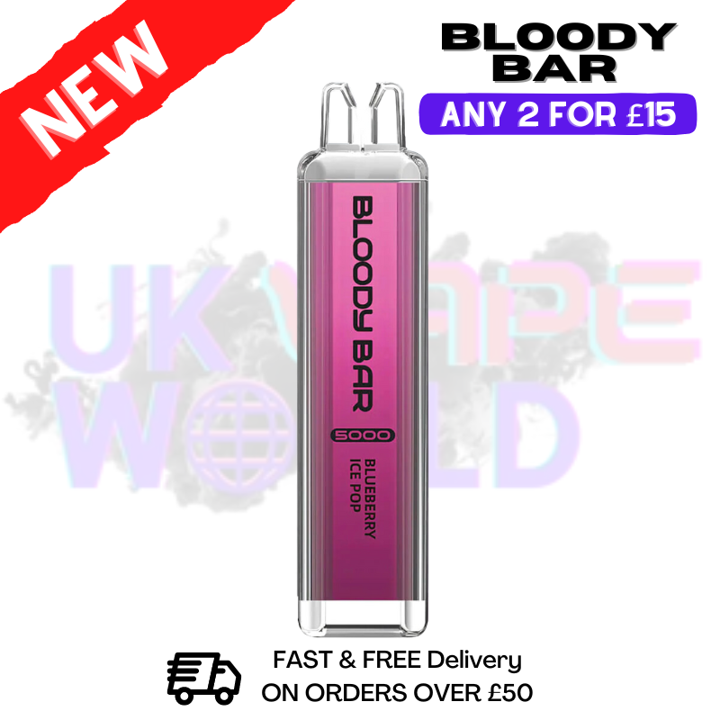 Blueberry Ice Pop Bloody Bar 5000 Puffs Disposable - UK Vape World