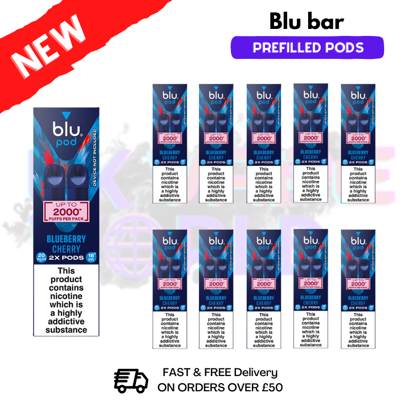 Blueberry Ice Blu Bar Prefilled Pods Box Of 10 - UK Vapeworld