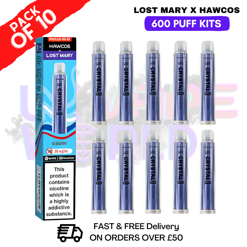 Blueberry Lost Mary Crystal Pro 600 Puff Box Of 10 - ukvapeworld