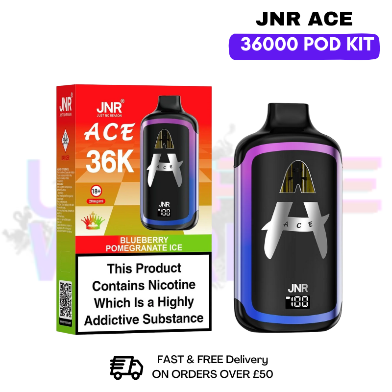 Blueberry Pomegranate Ice JNR ACE 36K Puff 36000 Prefilled Pod Kit - ukvapeworld