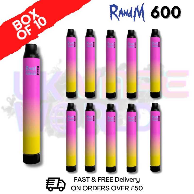 Shop Blueberry Pomegranate RandM Tornado 600 Puff Bar R and M Pack Of 10 - UK Vape World