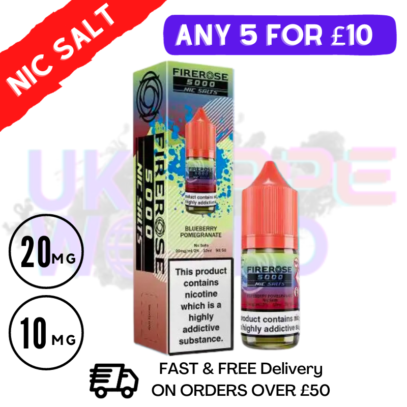 Shop Blueberry Pomegrante - Firerose 5000 Nic Salt E-Liquids - UK Vape World